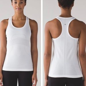 White swiftly tech racerback tank top